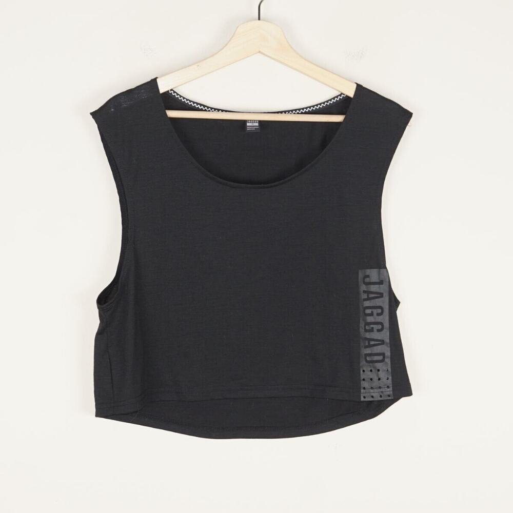 Jaggad Wool Blend Black Cropped Tank Top Womens Sz M